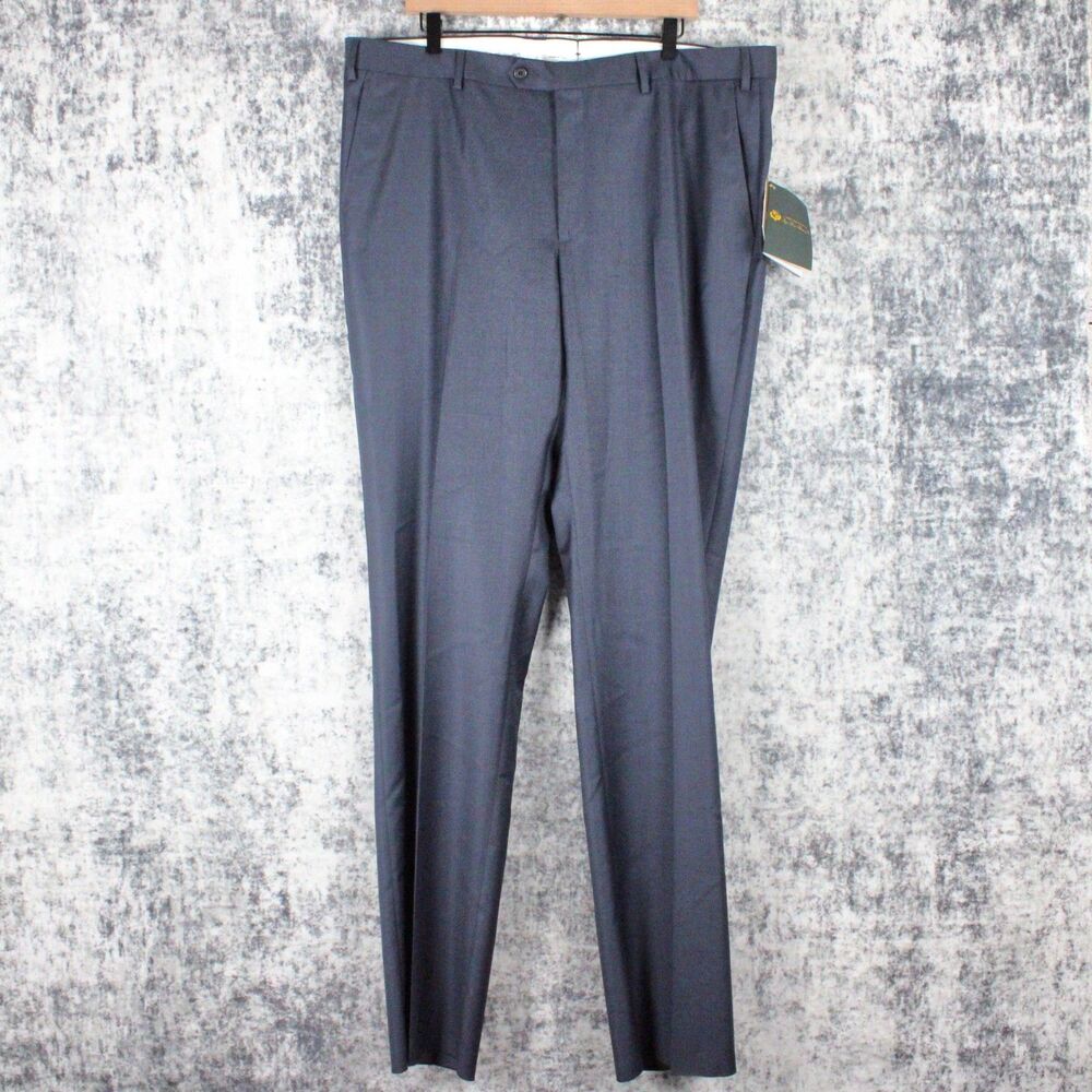 NEW Santorelli Mens 42 x 38 Blue Roma Loro Piana Super 110 Italy Dress Pants